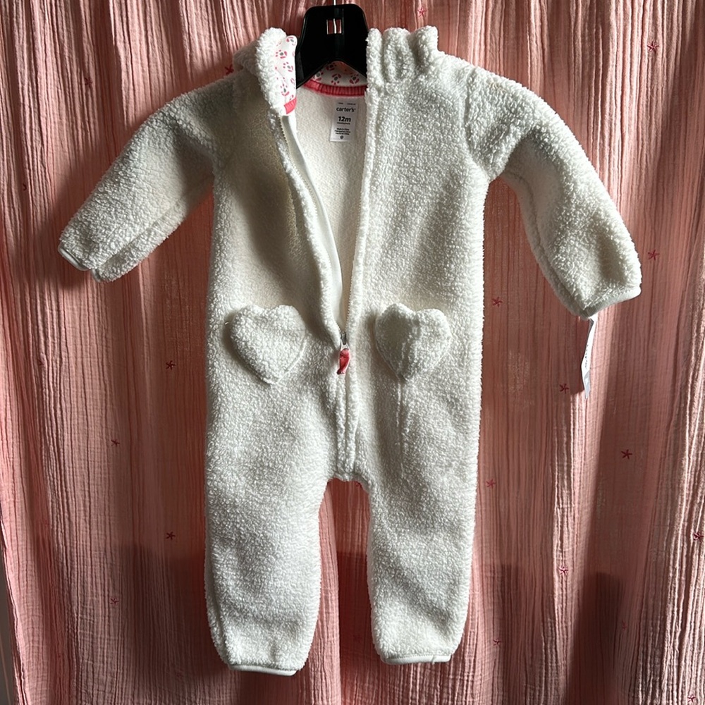 NWT Carter’s Fleece Onesie, 12M